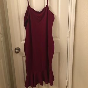 Ruffle bottom Red dress